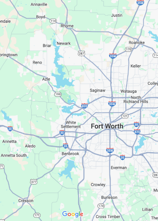 AWS map-min Fort Worth, TX Metro Area
